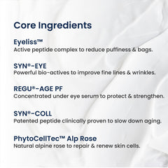 Under-eye area application of Agelyss Restorative Eye Cream for smoother skin