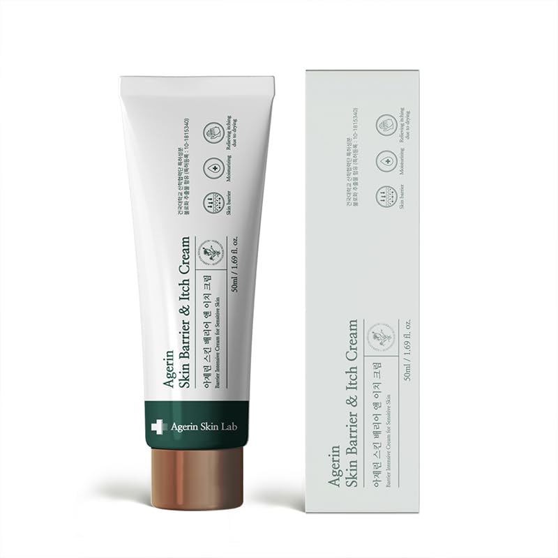 AGERIN Anti-Itch Cream bottle for quick itch relief on sensitive skin.