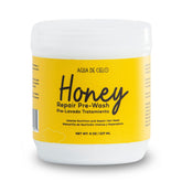 Agua de Cielo Honey Repair pre-shampoo bottle demonstrates moisture protection for hair