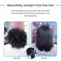 Agua de Cielo Team Lisos spray application on hair provides even distribution.