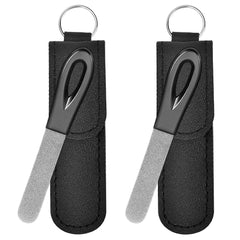 AhaTopia metal nail file two-pack case ready for on-the-go grooming