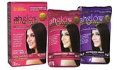 Ahglow keratin straightening system packaging for home use.