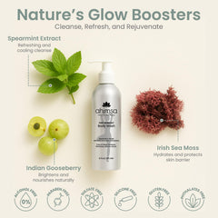 Ahimsa body wash pump dispenser shows easy daily use and controlled cleansing.