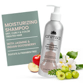 Ahimsa Gentle Daily Shampoo bottle front view highlighting color-safe daily cleansing