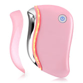 Aikertec Heat Gua Sha Tool front view, ergonomic curve for precise contouring.