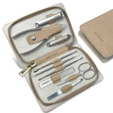 AILIFEER 9-in-1 manicure kit close-up, premium stainless steel tools