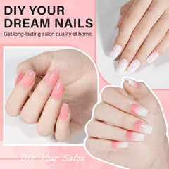 AILLSA full-cover nail tips close-up for a natural, durable look.