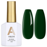 AILLSA emerald bottle of green gel polish for rich color.