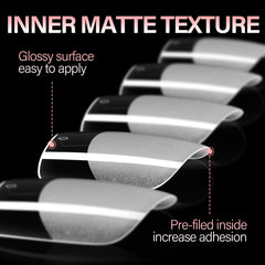 AILLSA half-matte nail tips for natural look and stronger adhesion.