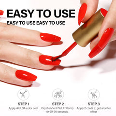 AILLSA Long-lasting gel nail polish shine after curing under UV/LED lights.