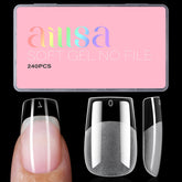 AILLSA medium square nail tips in a 240-piece pack for easy DIY extensions.