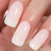 AILLSA Milky White gel polish bottle shows a nude jelly finish for elegant nails.