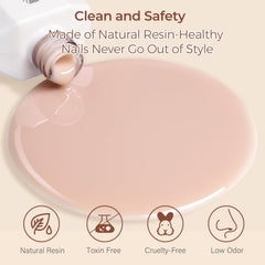 AILLSA Nude Gel application close-up shows bubbles-free finish.