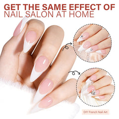 Pre-applied primer and base coat visible on AILLSA tips for quick manicures.