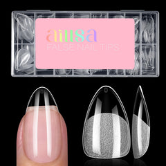 AILLSA short almond nail tips 120pcs box for easy at‑home manicures.