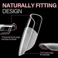 AILLSA Short Square Nail Tips skin-friendly edges for comfortable daily wear