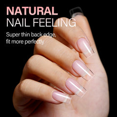 AILLSA soft clear acrylic nail tips stay transparent and bend-resistant.
