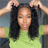 Ailwelia deep-wave curly bob wig, 14-inch, for effortless daily wear and natural movement.