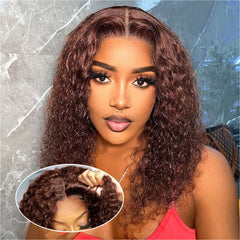 Ailwelia Curly Bob Wig front view shows natural texture for easy wear