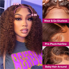 Ailwelia Curly Bob Wig deep wave close-up highlights vibrant curls
