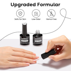 AIMEILI HEMA-free label highlights toxin-free formula and safety.