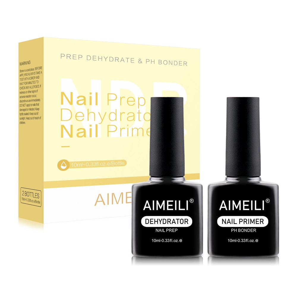 AIMEILI Nail Prep Dehydrate bottle close-up shows quick-dry action for clean nails.