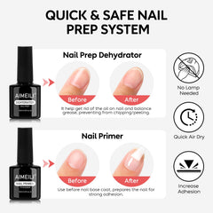 AIMEILI Quick Dry Dehydrator applied to prep nails before color.