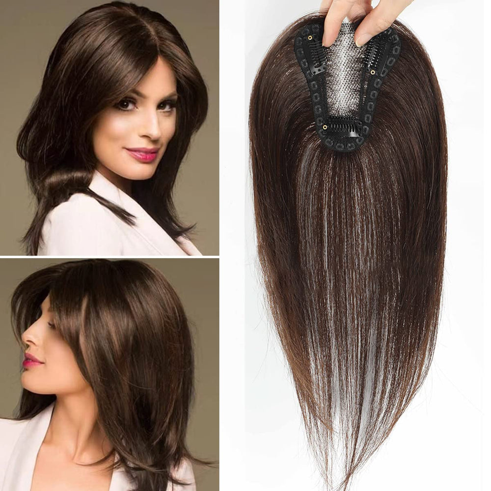 Aimeolyn hair toppers with lace base front view for natural fullness and comfort.