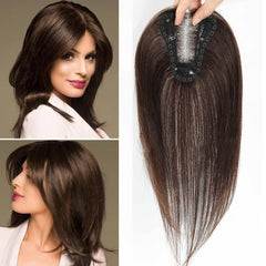 Aimeolyn hair toppers with lace base front view for natural fullness and comfort.