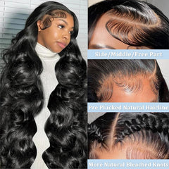 Aimqueen HD lace wig with invisible knots for a seamless scalp look.