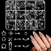 AIPULIDUO silver nail charms cross collection adds chic Y2K flair to manicures.