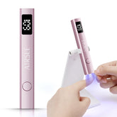 AirSee cordless nail lamp stand pink provides quick, even cures for at-home nails.