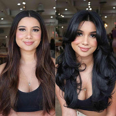 Aisaide 24-inch synthetic ombre wig with dramatic length and versatile styling.