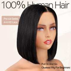 AISI Bob Wig with a pre-plucked natural hairline for a realistic look.