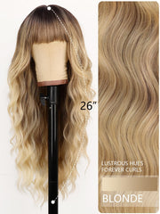 AISI HAIR ombre blonde wig bangs close-up shows natural texture.