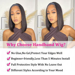 AISI Headband Bob Wig back view highlights even density and movement