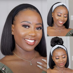 AISI Headband Bob Wig front view shows natural hairline and versatile styling