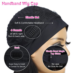 AISI headband wig adjustable cap fits most heads comfortably