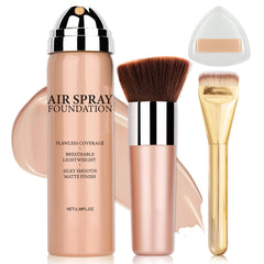 AIUEO Airbrush Foundation bottle provides lightweight coverage for smoother, even-toned skin.