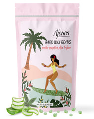 Ajoura Wax Beads pour bottle shows quick melt for gentle application.
