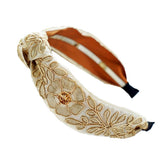 AK women's embroidered purple headband with floral motif adds chic style