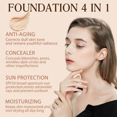 Applied foundation finish showing silky, even coverage on skin