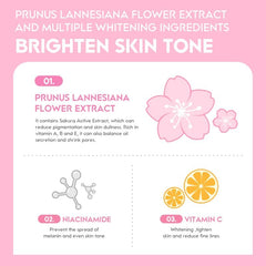 AKARY Face Sakura Cream dewy finish on skin after application