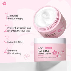 AKARY Face Sakura Cream skin application scene with non-sticky feel
