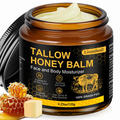 AKIICHI beef tallow honey balm jar with nourishing texture