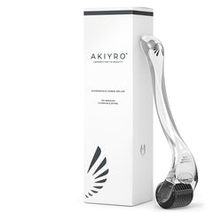 AKIYRO Derma Roller 0.30mm with case for at home microneedling sessions.