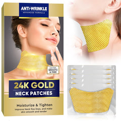 AKQBPN neck wrinkle patch with 24K gold collagen for deeper hydration.