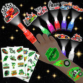 AKRMABEUP race car LED finger lights design for kids' party fun.