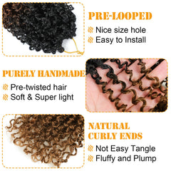 Spring mini twist crochet hair by Aksice offers bouncy texture at 8 inch length.