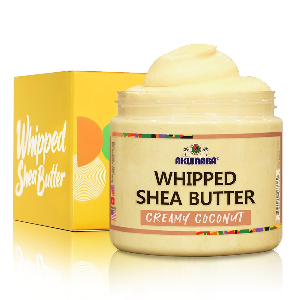 AKWAABA whipped shea butter in a cream jar for smooth, hydrated skin.